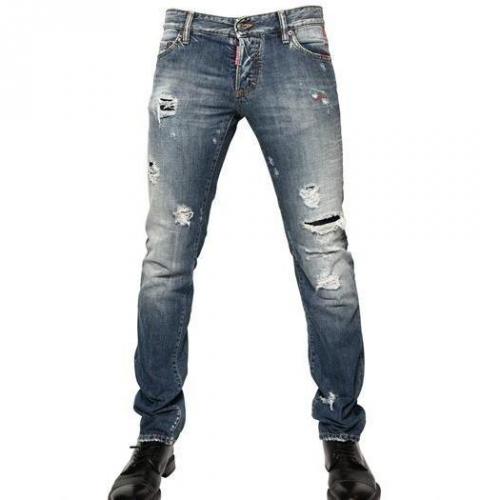 Dsquared - 19Cm Destroyed Denim Slim Fit Jeans